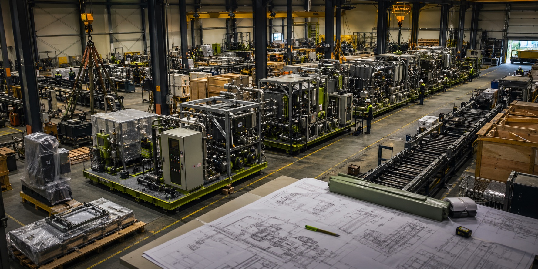 Complete plant lines and assembly packages for industrial equipment