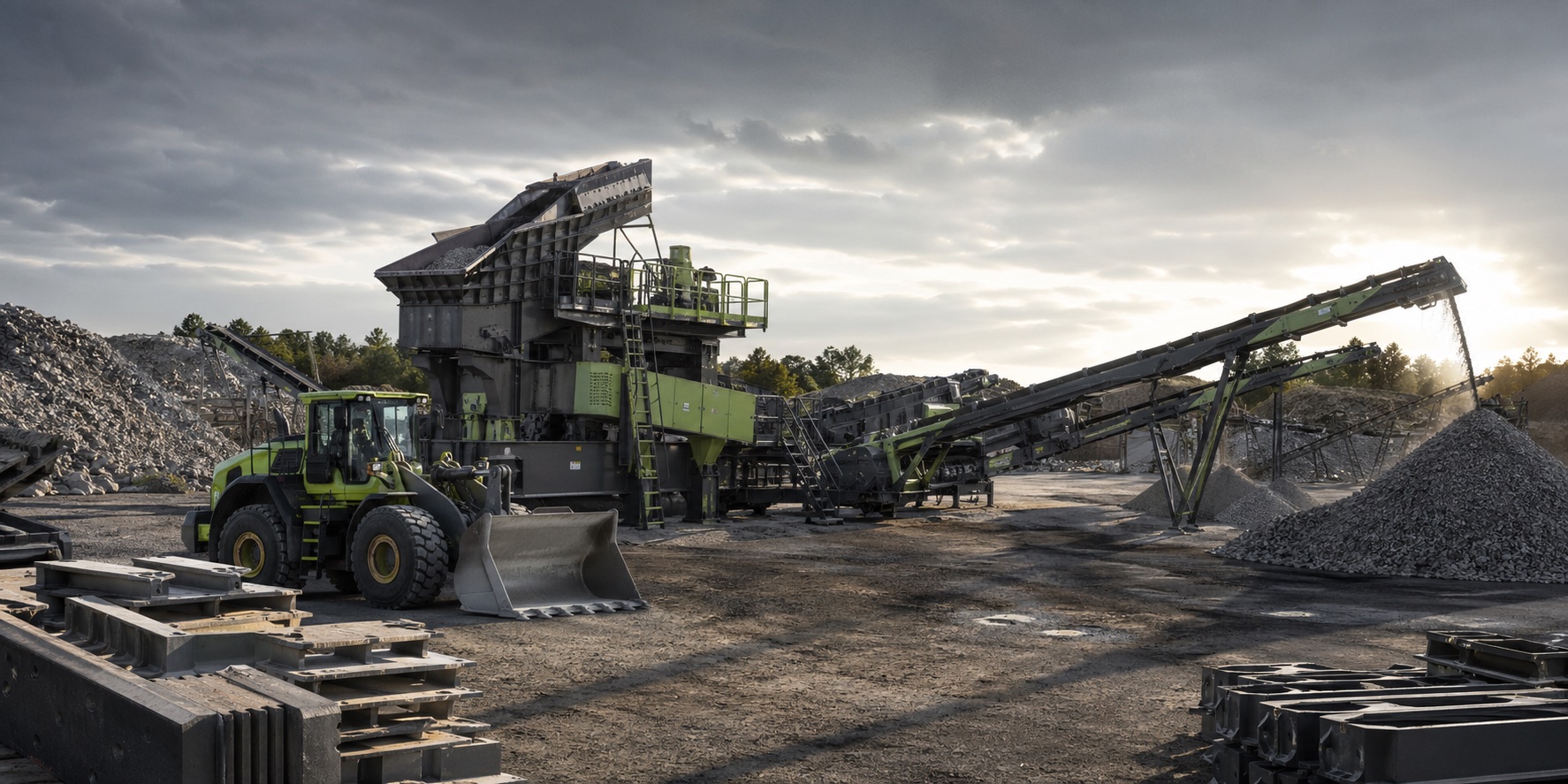 Heavy-duty mining, crushing and material handling equipment