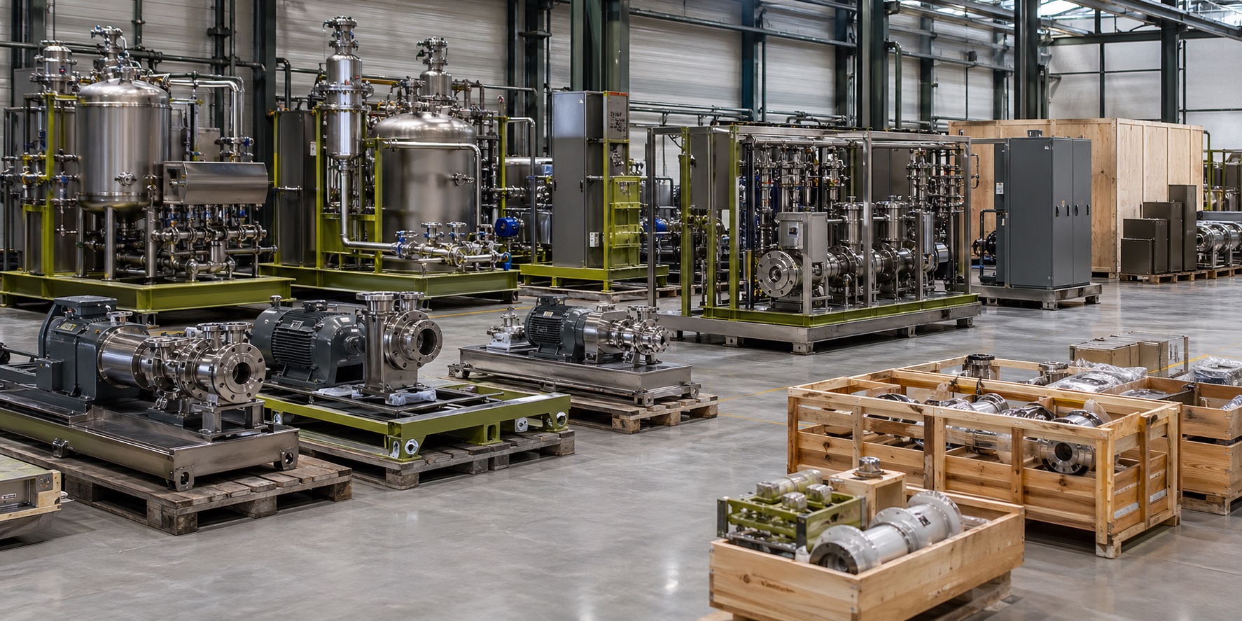 Processing and production equipment for industrial projects